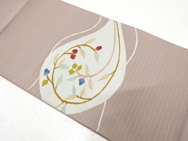 Nagoya obi, woven with a floral branch pattern